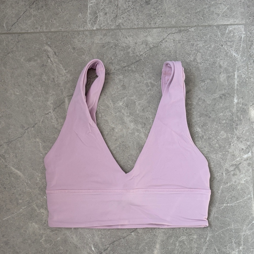 Light pink v neck sports bra